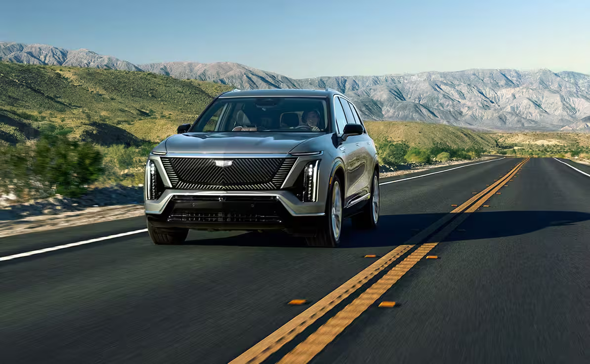 2026 Cadillac VISTIQ driving on the highway