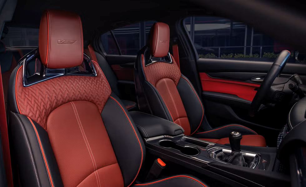 2026 Cadillac CT5-V Blackwing exclusive red leather interior seats